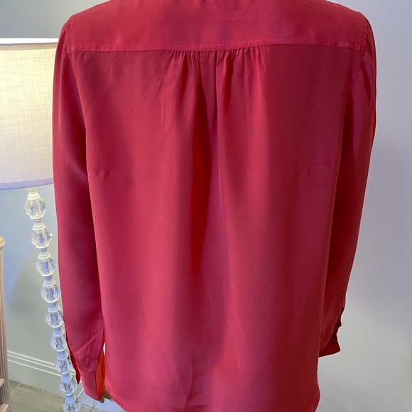 J. Crew, Orange Silk Button Down Blouse Sz 8 - Picture 9 of 9